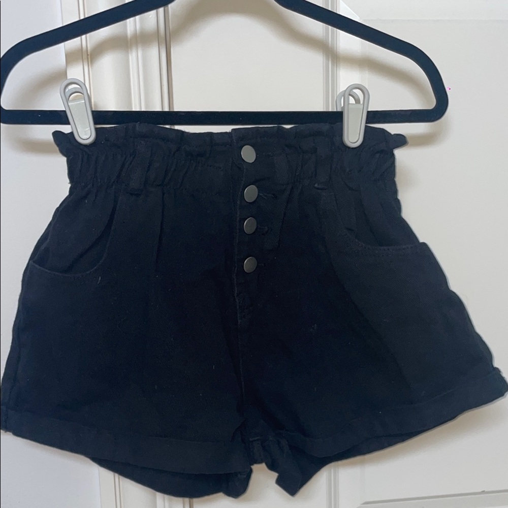 Black High-Waisted Women's Shorts
